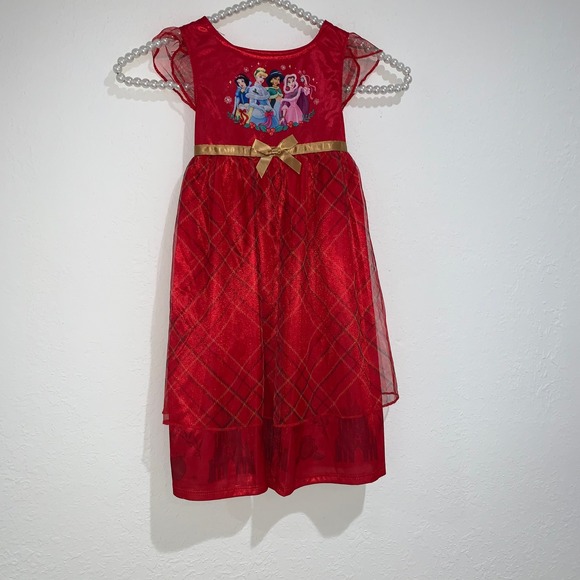 Disney Princess plaid red dress tulle age‎ 2 new  Cinderella Jasmine Snow White - Picture 2 of 12